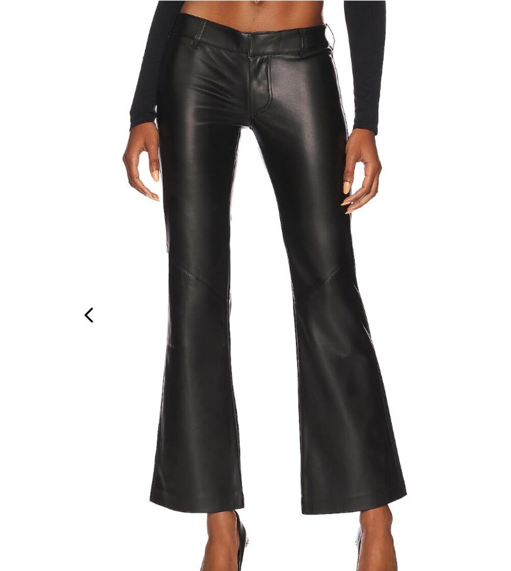 Free People Love Language Low Rise Faux Leather Flare Pants NWT Size 4